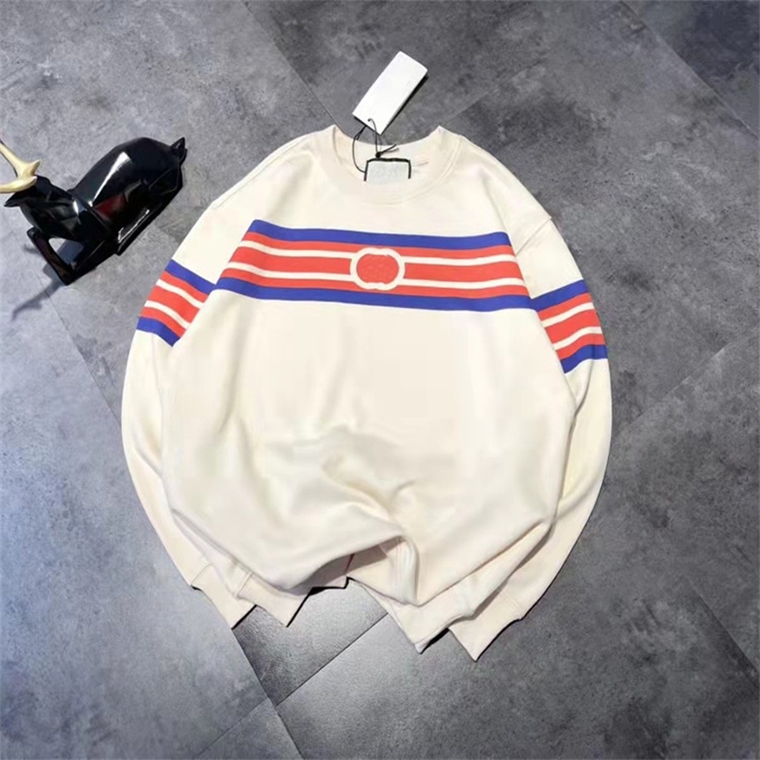 

Warehouse clothing autumn winter new red and blue stripe double printed round neck sweater women's aging white casual loose top Sale online_HZWN, As shown in figure