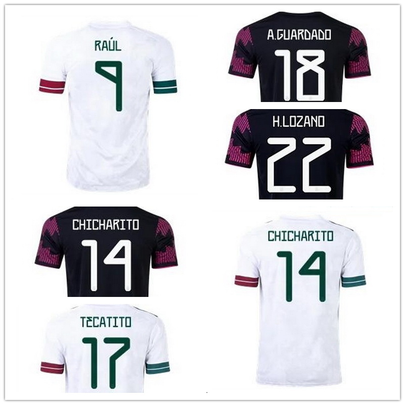 

Customized Thailand Quality Mexico 20-21 14 Chicharito Thai Quality Soccer Jersey mens Soccer Wears 18 A.Guardado 22 H.Lozano online 9 Raúl 11 Carlos V 17 TECATITO men, 18-19 away white