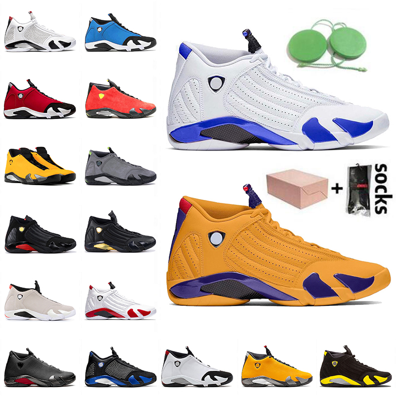 

2021 Top Selling 14 14s Men With Box Jumpman Basketball Shoes Gym Blue Candy Cane Hyper Royal Black Toe White Sneakers Trainers Size 47, B1 university gold