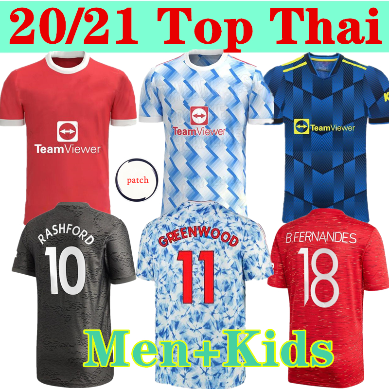 

Men+Kids 20 21 Manchester Football Jerseys POGBA HUMANRACE B.FERNANDES UNITED RASHFORD Fouth Soccer Shirt man kids kit, Black;yellow