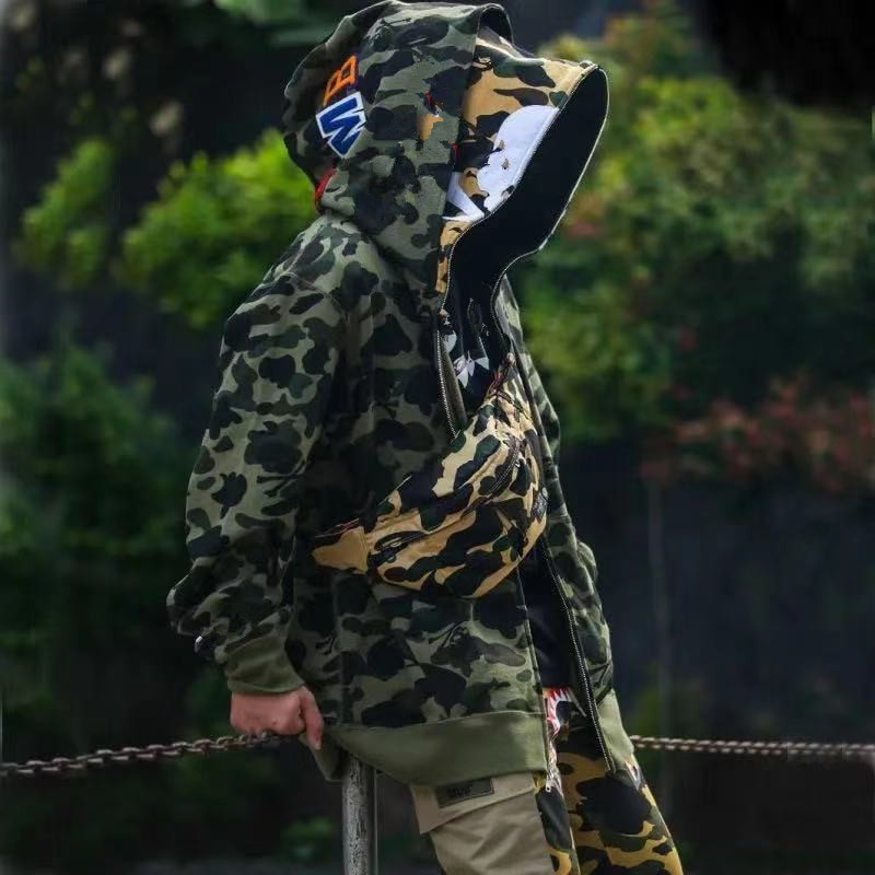 

2021 European and American new style bodyguard men's hooded loose spring and autumn clothes lovers' fashion lovers' coat, Black