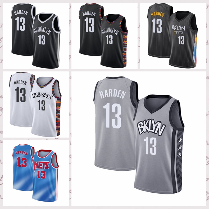 

2021 Vintage Men Retro Basketball Jersey James#132;13#132;Harden Shirts Breathable Black blue white Size S-2XL, Black;red