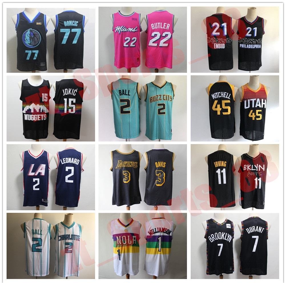 

Stitched Basketball 2 LaMelo Ball Jerseys Damian Lillard Trae Young Donovan Mitchell Devin Booker Ja Morant Buzz City Minted Green Blue Earned Edition