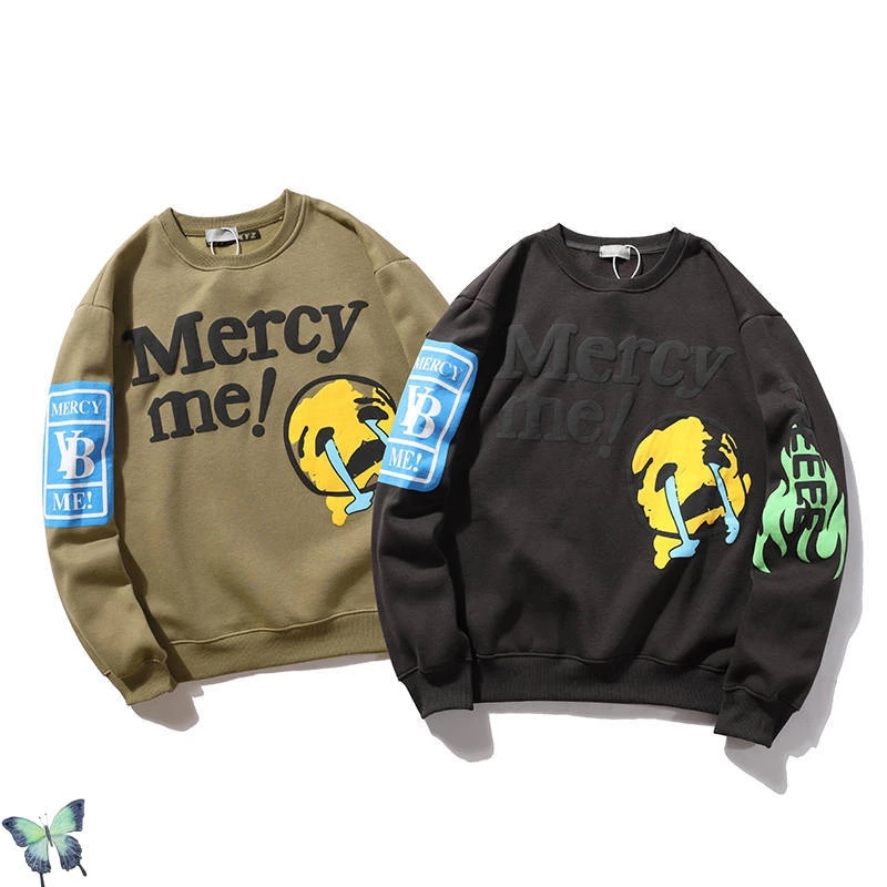 

Kanye West Mercy Me Men and Women Sweatshirt Crying Foaming Word CPFM Fleece Winter Autumn Sweatshirts, Black