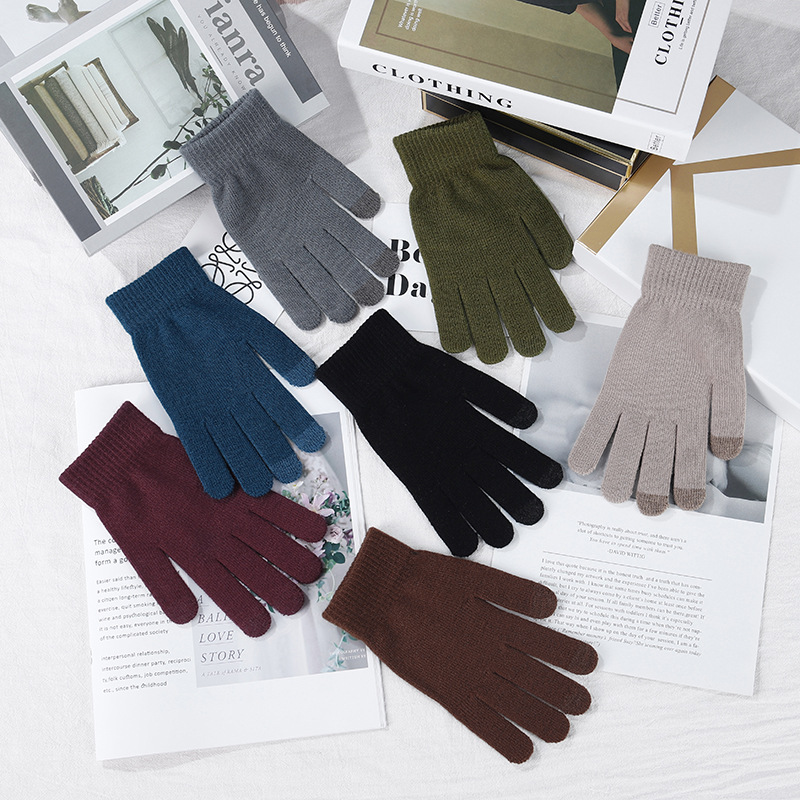 

Classic Design School Winter Touch Screen Knitting Cold-proof Gloves for Students