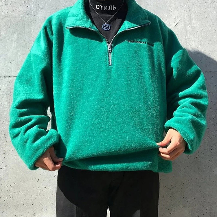 

Men' Hoodies & Sweatshirts European and American Style Letter Printed Sweater Zipper Plush Casual Loose Top WC2010WA-WY21 WPGT, Black