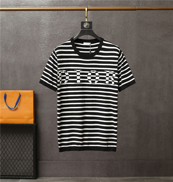 

All-match luxury stripes newest Men's Tees & Polos T-Shirts Fashionable DÃ¬ÃµR letters print designers women tee top quality, White;black