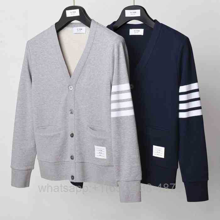 

Men's Hoodies Sweatshirts Tops 2021 Fashion Brand TB THOM Spring hooded Sweatershirts Cotton Jacket Men Women Couple Clothin Pocket Casual, Gray