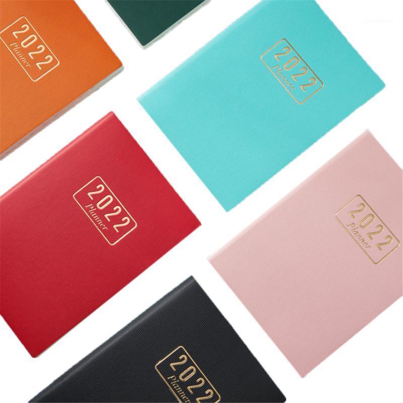 

Notepads 2022 A5 Notebook PU Leather Schedule Planning Notepad Agenda Student Stationery Diary Journal School Office Supplies, Purple;pink