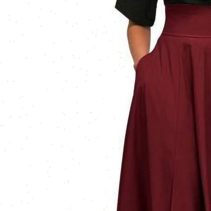 

Elegant Fashion High Waist Flared Womens Skirt Pleated Long Gypsy Maxi pockets Plus Sizes f30, Black