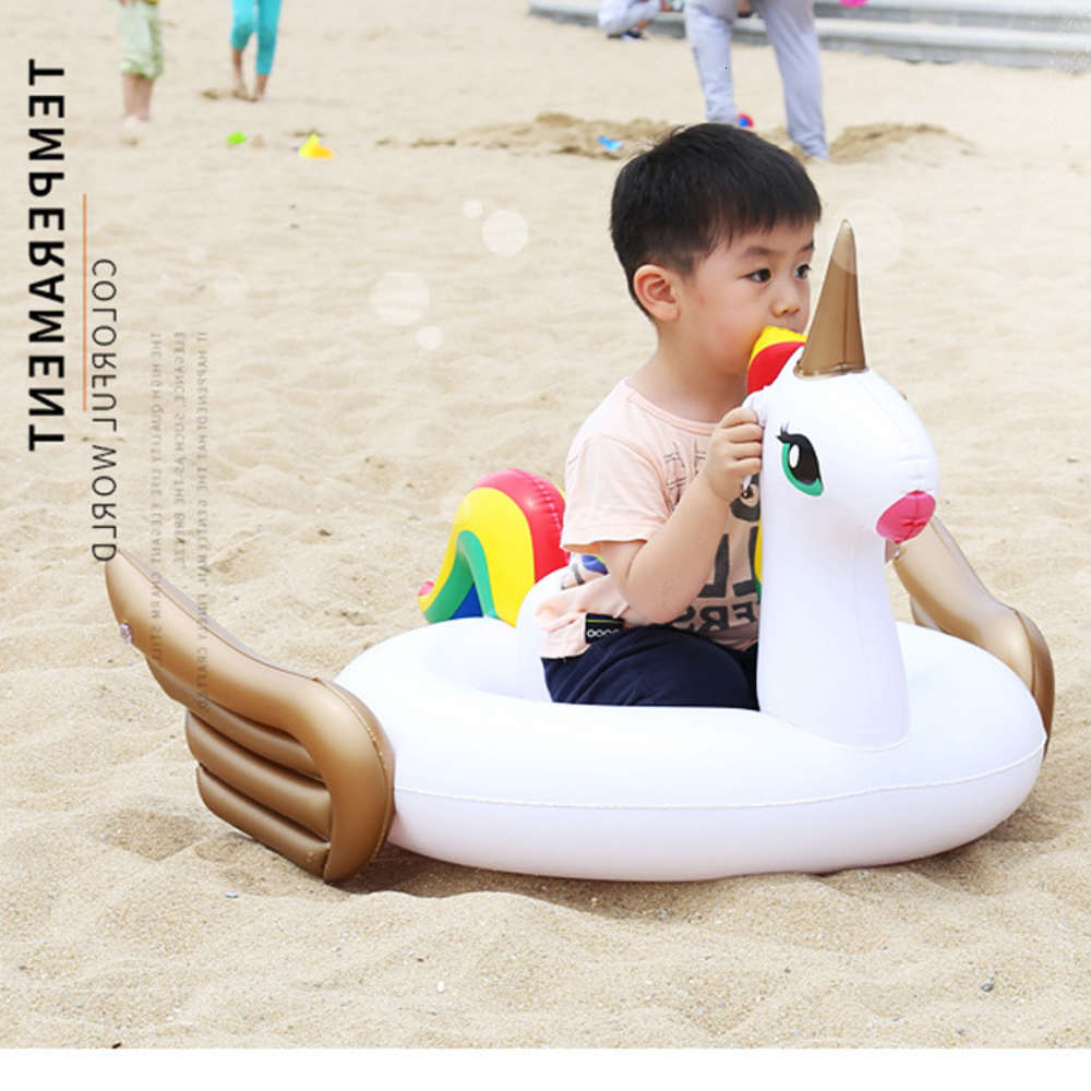 

Swimming ring ins sells inflatable children Unicorn race rainbow horse swimming circle PVC cartoon baby waist ring