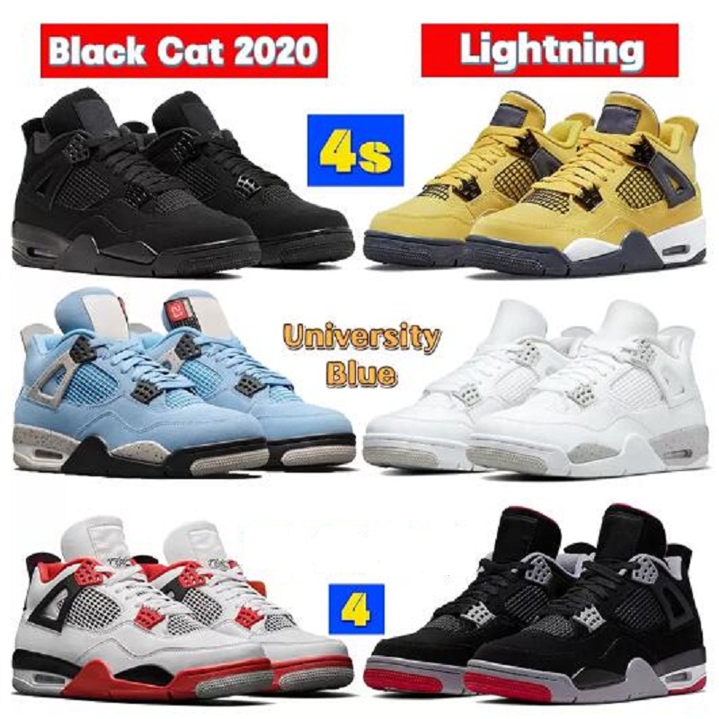 

2022 University Blue Jumpman 4 4s mens Basketball Shoes white guava ice oreo sail noir metallic purple black cat bred shimmer cactus jack men women sneakers US 5.5-13, # 15