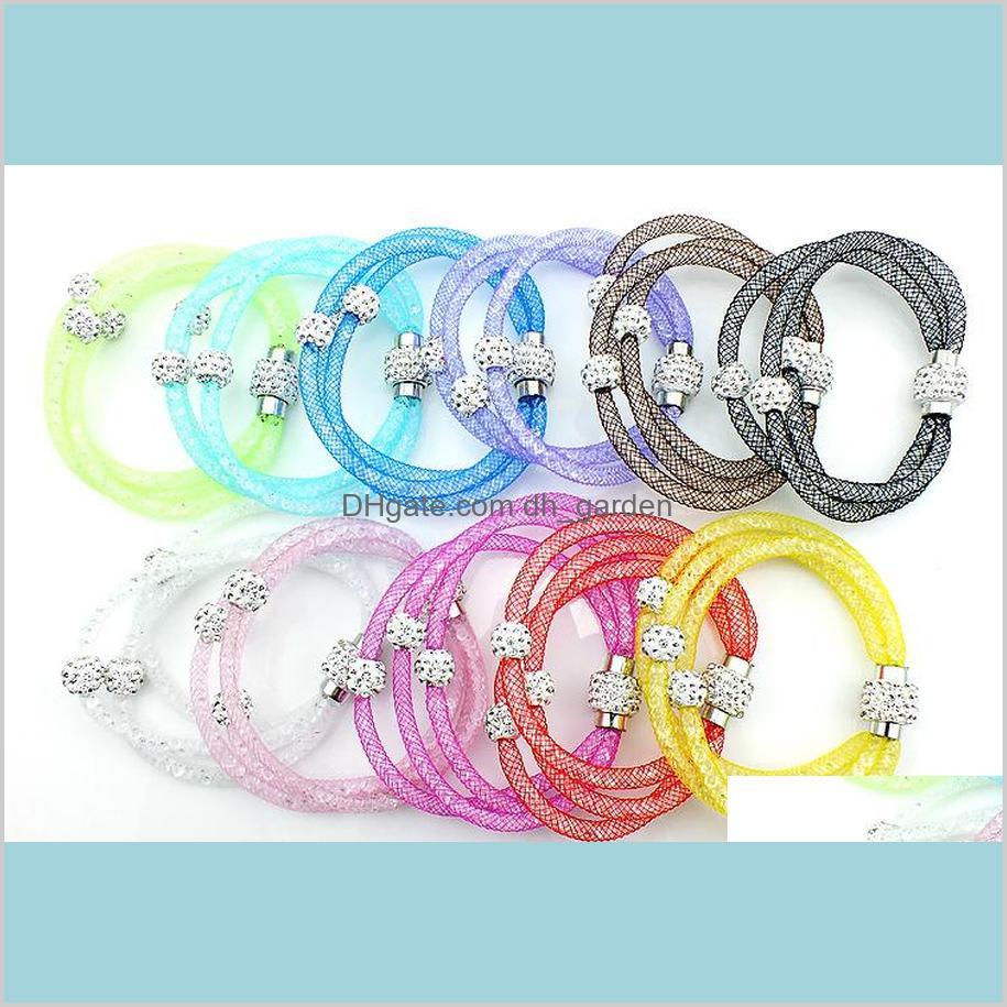 

link, chain link mix sales fashion crystal mesh magnetic clasp multilayer rhinestone beads bangles tqgpb b49h e6p3, Black