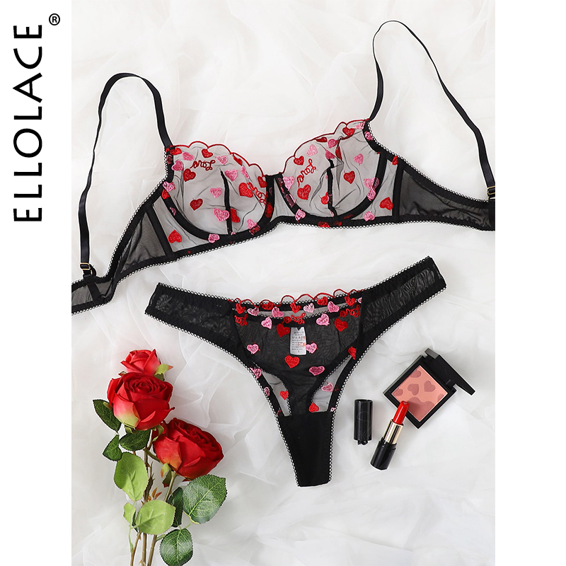 

Sexy Lingerie Erotic Lingerie Set Womens Underwear Set Love Shape Embroidery Transparent Sexy Nightie Erotic Costume, Red