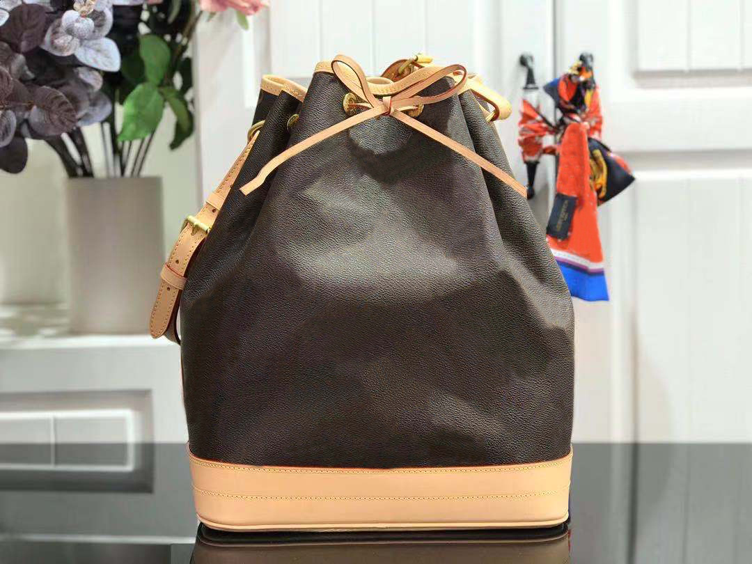 

M42224 Noe bucket bag NANO Petit Shoulder bags Small Draw String Handbag famous Drawstring purse Women Genuine leather Totes Handles Handbags travel pouch, Brown