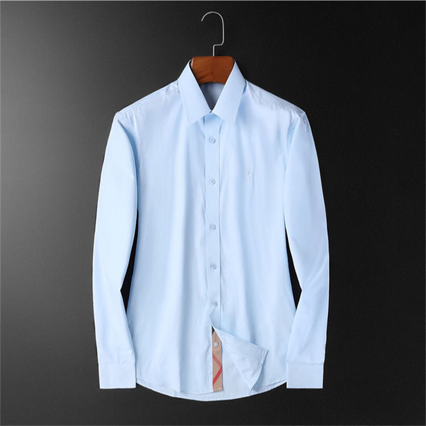 

New autumn winter men's long sleeve cotton shirt pure polofashionable Oxford social wear LA trend high-endM-XXXL#97, Multi