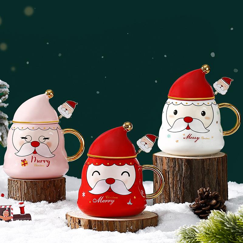 

Mugs Creativity Christmas Ceramic Tea 400 Ml Funny Travel Coffee Mug Cute Santa Claus Water Cup Girls Boys Friends Gifts