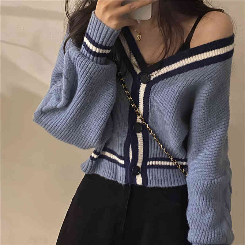 

Women's Sweaters Single wool button breasted cardigans casual sweater elegant autumn Japanese style winter NMLJ, 1# shoe box