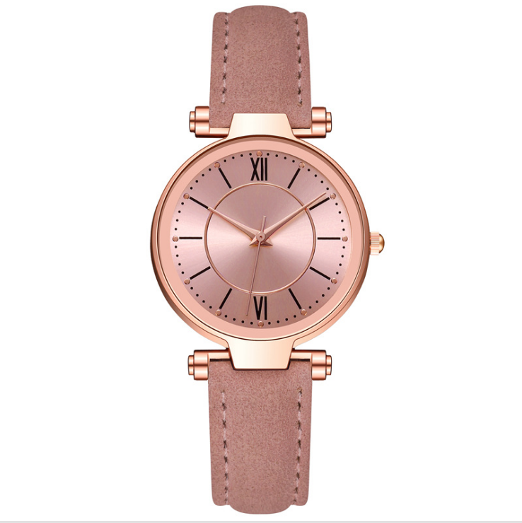 

McyKcy Brand Leisure Fashion Style Womens Watch Good Selling Pink Leather Band Quartz Battery Ladies Watches Wristwatch, No send watch for shipping
