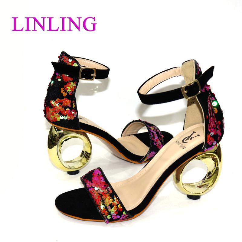 

Dress Shoes Arrival Italian Women Decorated With Rhinestone Plus Size 44 High Heels Sexy Ladies Womens Platform, Black