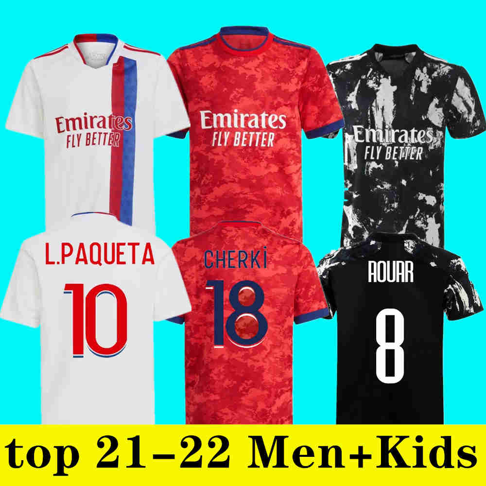 

21 22 Lyon Soccer Jerseys DEMBELE SHAQIRI 2021 2022 Olympique Lyonnais Maillot PAQUETA OL AOUAR TOKO EKAMBI CHERKI Football Shirts KADEWERE Mens Jersey Kids Kit, Men