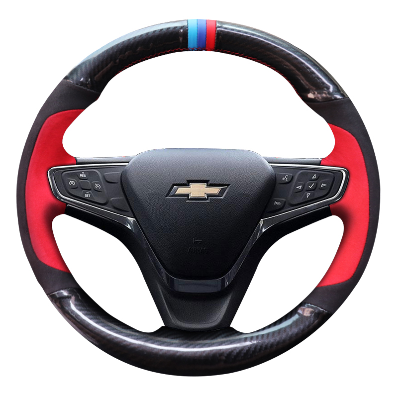 

Suitable for Chevrolet Cruz Sail Explorer Mairuibao Carbon Fiber Leather Hand Sewing Steering Wheel Cover