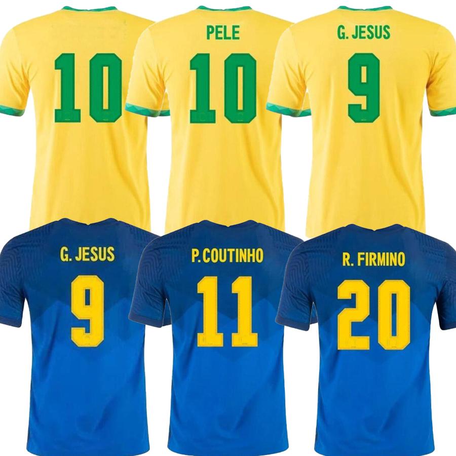 

2021 BRASIL NERES soccer jersey camiseta de futebol G.JESUS COUTINHO football shirt Men + Kids kit set uniforms customized, Black;yellow