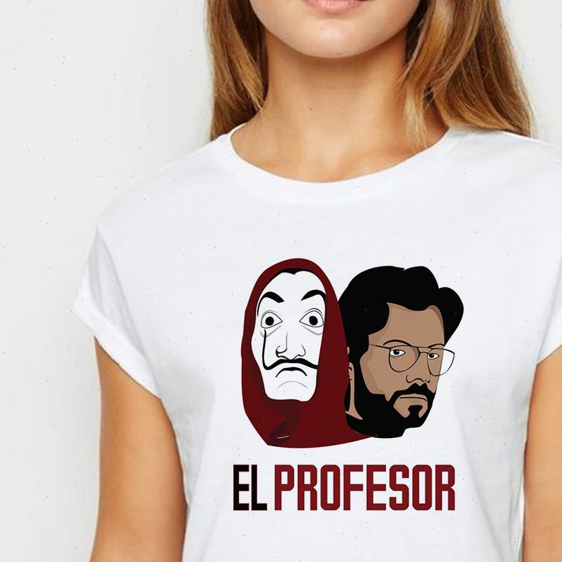 

womens t shirt plus size la casa de papel el profesor trendy female harajuku spring summer casual o neck, White