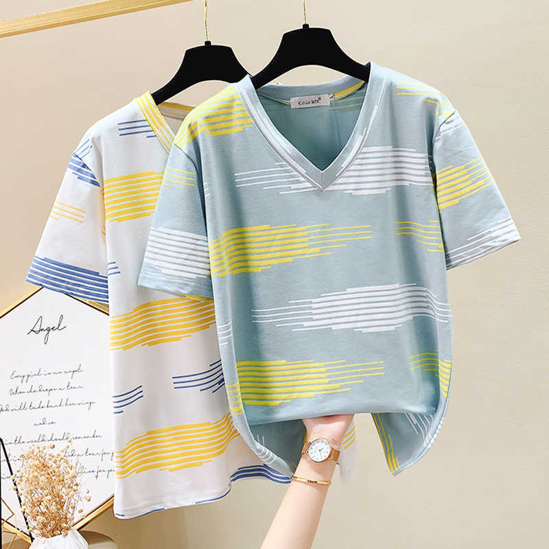 

plus size Short Sleeve T Shirt Women Top Summer Cotton Oversize Loose Long T-shirt Women Tee Shirt Femme Green White 210604
