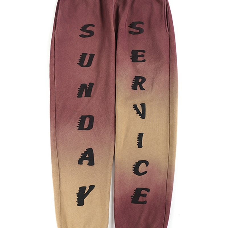 

2021 Kanye West Sunday Service Holy Sweatpants High Street Elastic Waistline Sport Men Women Couples 100% Cotton Pants, Khaki
