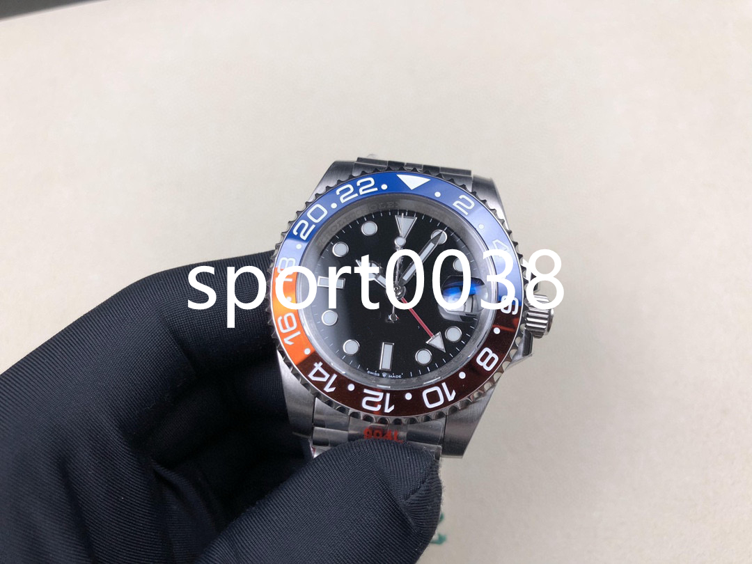 

Factory ST9 Watch Stainless Black Blue Batman Ceramic Bezel Luxury Mens Mechanical Automatic Movement GMT Self-winding Men Watches 126710, Extra pay link;not watch