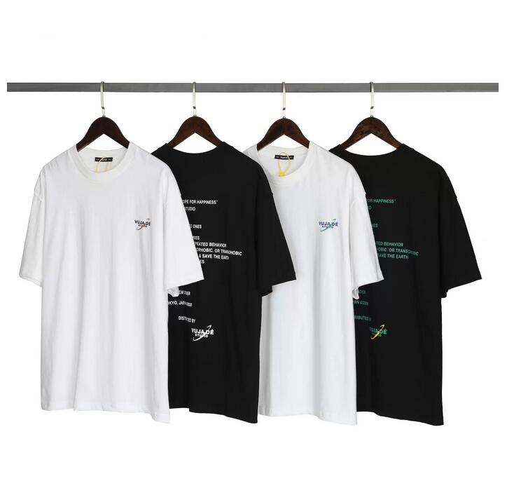 

VUJADE VINTAGE T Shirts Men Women Slogan Tee New Designer T Shirt 2021 Hip Hop Oversized Top Clothes, White