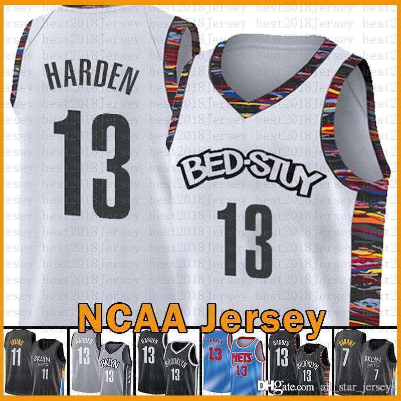 

Brooklyn Net basketball Jersey 2021 New Kevin James 13 Harden 7 Durant Kyrie 72 Biggie 11 Irving Gold Army Green FCBGFCH, Black;red