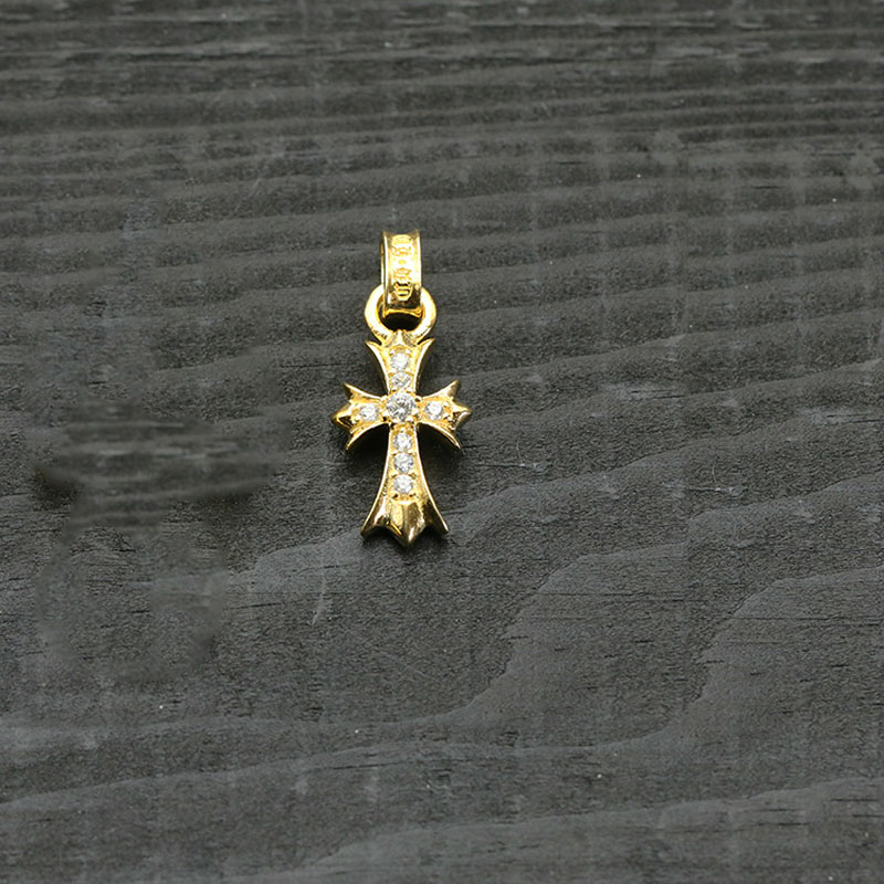 

100% s925 sterling silver pendant plated 24k gold zircon couple inlaid punk style simple wild cross shape to send a gift of lover