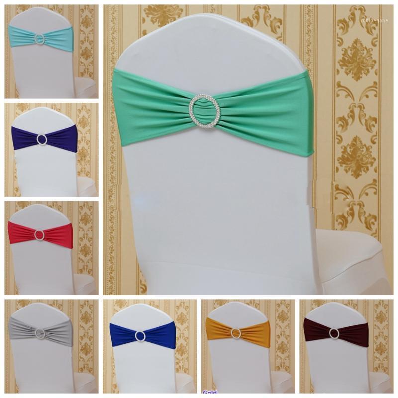 

Chair Covers 30 Colours Spandex Sash With Round Buckles For Cover Band Lycra Bow Tie Wedding Party Dinner