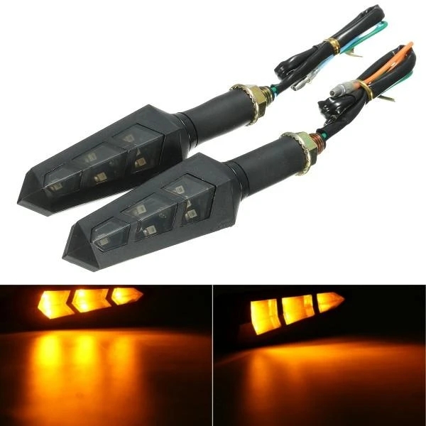 

12V LED Motorcycle Bike Turn Signal Indicator Light Turning Lamp Amber Universal
