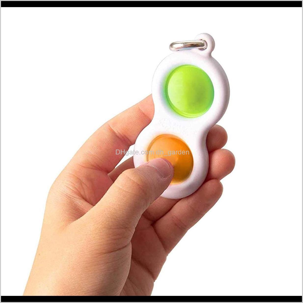 

Party Favor Simple Dimple Fidget Keychain Toys Mini Hand Sile Sensory Squeeze Push Stress Pop Bubble Brain Relief Vent Toy Pendant Qdj Tch01