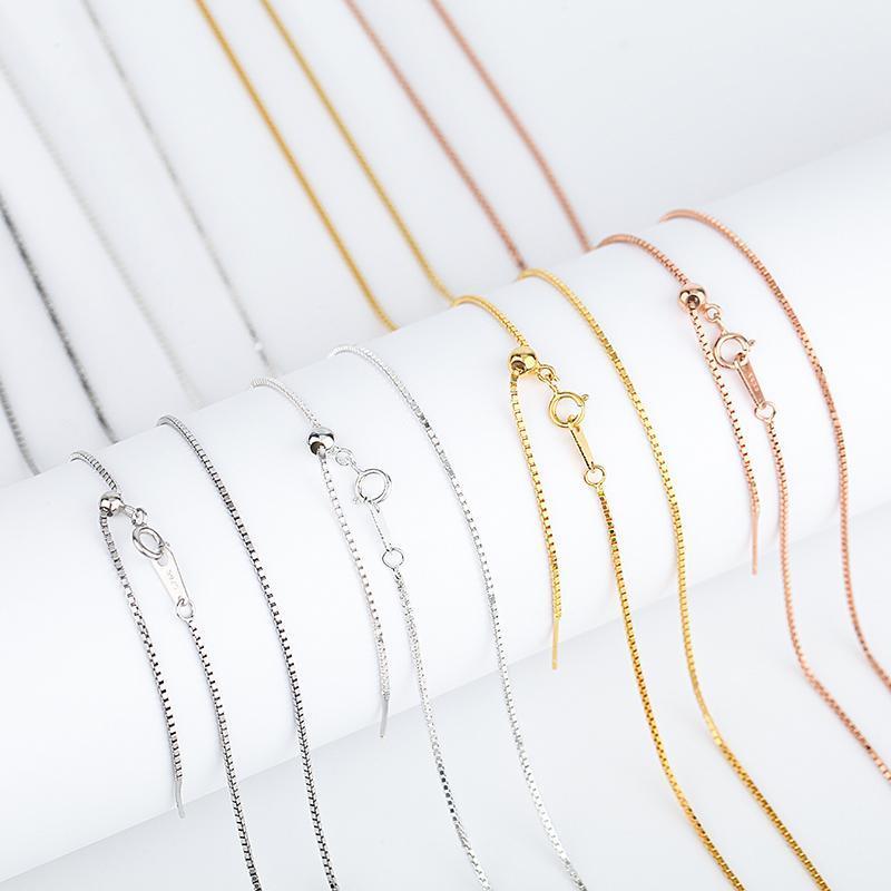 

Chains 2021 Fashion 925 Sterling Silver Jewelri Women Necklace 18K White Yellow Gold Female DIY Necklaces Jewelry On The Neck Gift