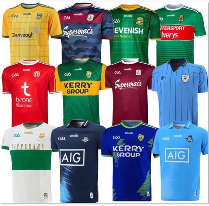 

2019 Ireland GAA rugby jerseys TIPPERARY GALWAY DUBLIN rugby shirts KERRY TYRONE MAYO MEATH rugby jersey home away 2020 2021 S-3XL top, Black;gray