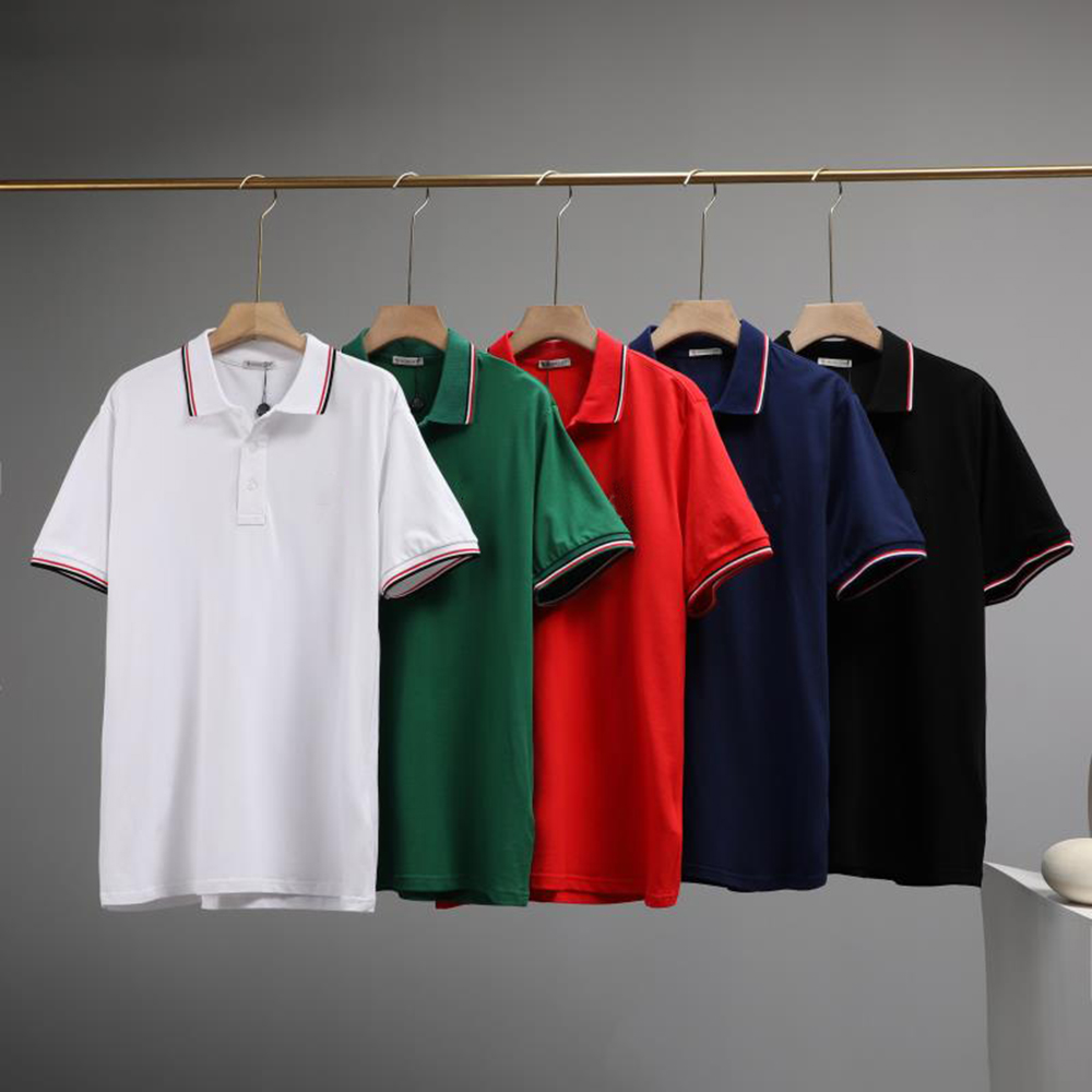 

2021 mens polo Shirt Fashion Luxury Color Striped Neckline Cuffs Comfortable Breathable Men's Top Asian Size M-2XL, White;black