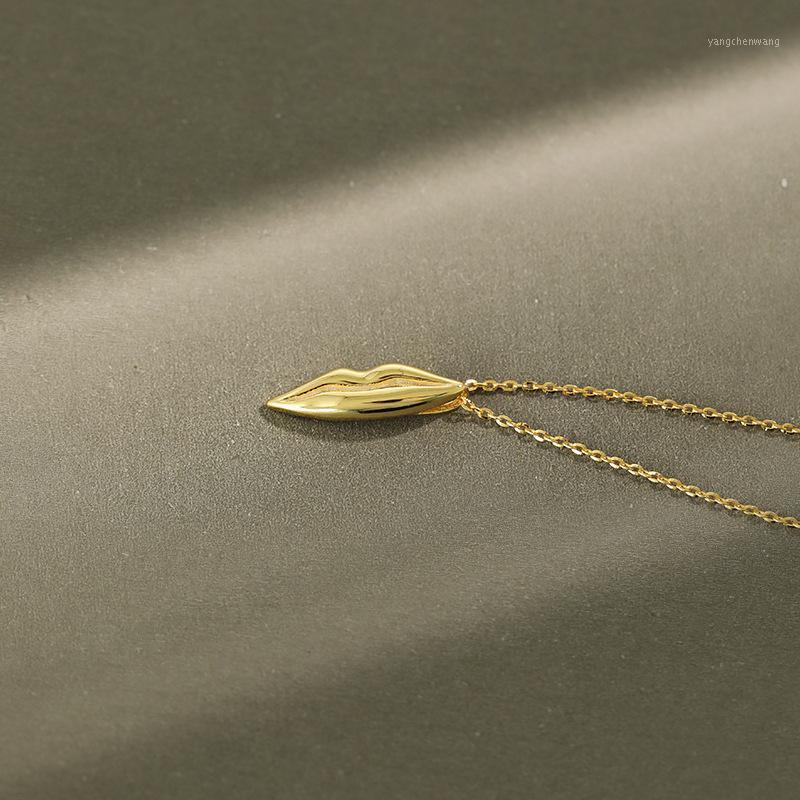 

Real 925 Sterling Silver Mouth Pendant Choker Necklace For Fashion Women Party Fine Jewelry Cute Accessories Gift Chains