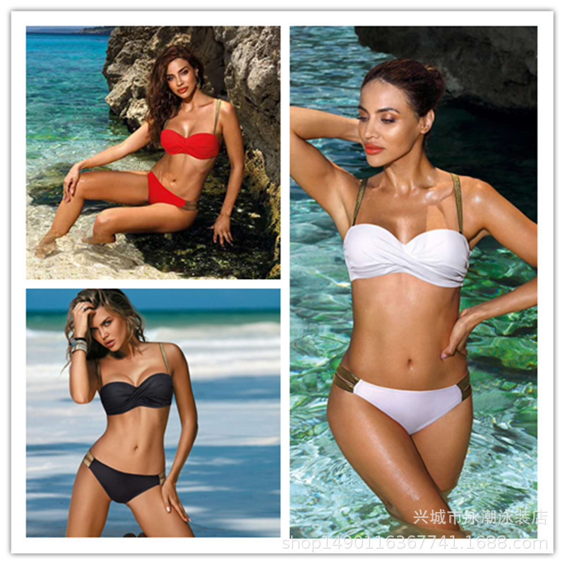 Tide 2021 Swimming Split Fashion Bikini Swimsuit-image-678420109