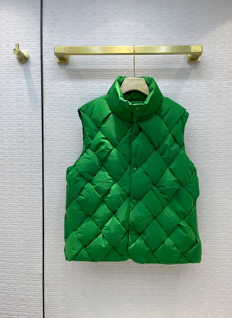 

Women' Vests Bw31910 2021 Winter Casual Simple Style Stand Collar Woven Loose Down Vest Coat, Black