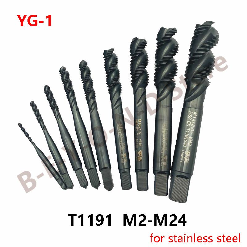 

Hand Tools 100% Original YG1 T1191 Spiral Flute Taps For Blind Holes In Stainless Steel M2 M2.5 M3 M4 M5 M6 M8 M10 M12 M14 M16 M18 M20 M24