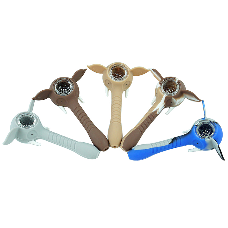 

4.6 inch elephant silicone hand pipes Water Pipe glass bowl wax Oil Rigs