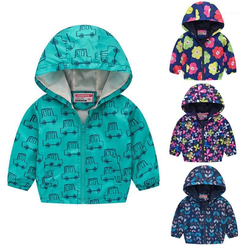 

Jackets 2021 Autumn Kids Clothes Children's For Boy Girl Hooded Zipper Windbreaker Baby Fashion Print Coat Waterproof Hoodies, Blue;gray