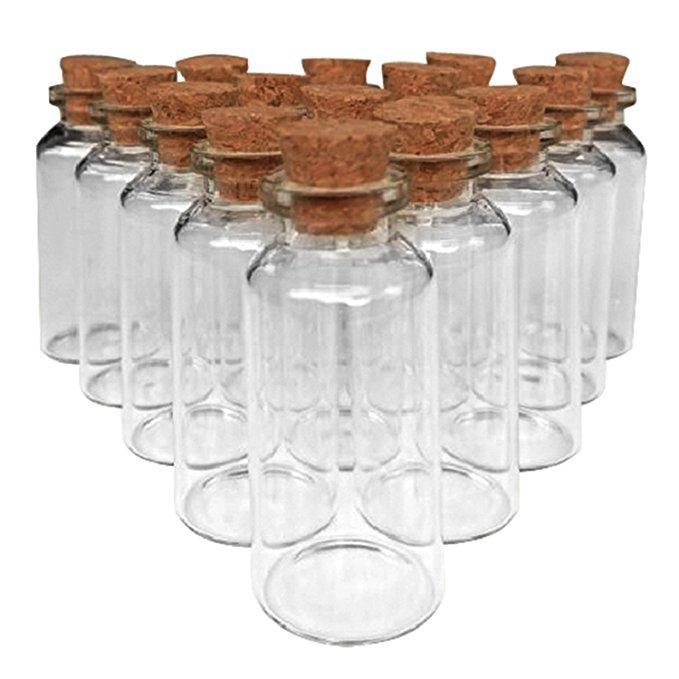 

2021 20ML cork jar glass bottles DIY decoration mini favors message glass bottle vial cork small glass bottles jars Party Favors