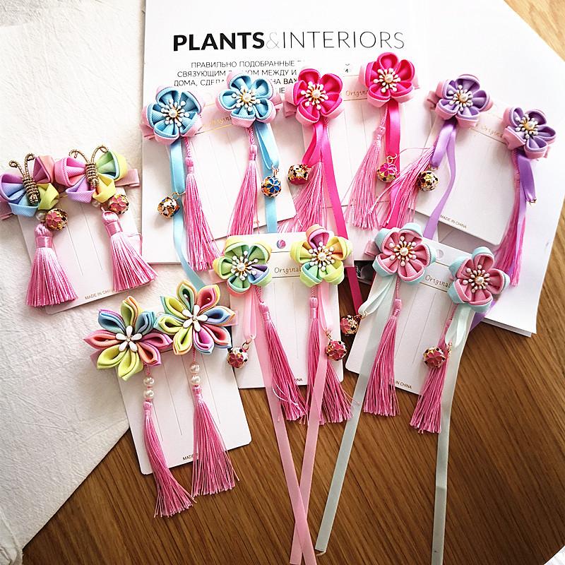 

Hair Accessories 2pcs/lot Kids Girls Year Hairpin Clip Tassel Claw Child Children Party Club Headdress Band, Slivery;white