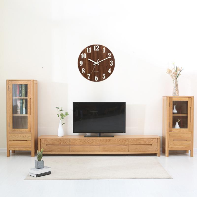

Wall Clocks 12inch Luminous Vintage Clock Wooden Round Antique Hanging For Living Room Bedroom Office