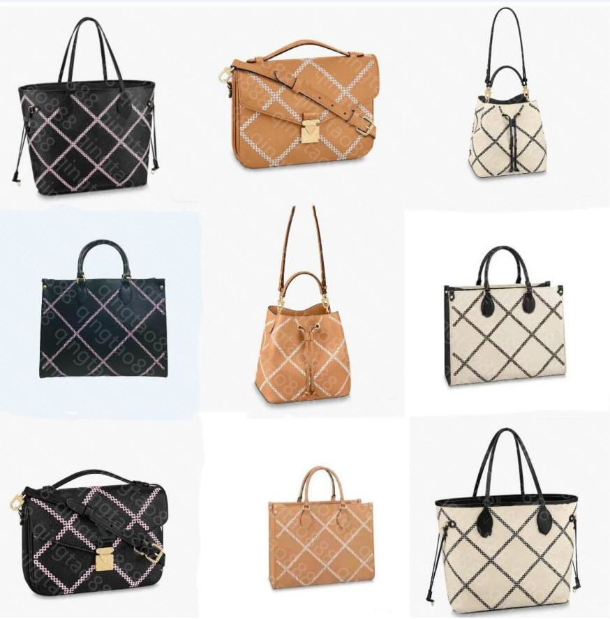 

luxurys designers bags genuine leather Pochette Empreinte Broderies ONTHEGO WOMEN denim jacquard Handbag neonoe bb MM metis crossbody shoulder Totes bag, Airbag [no bag]